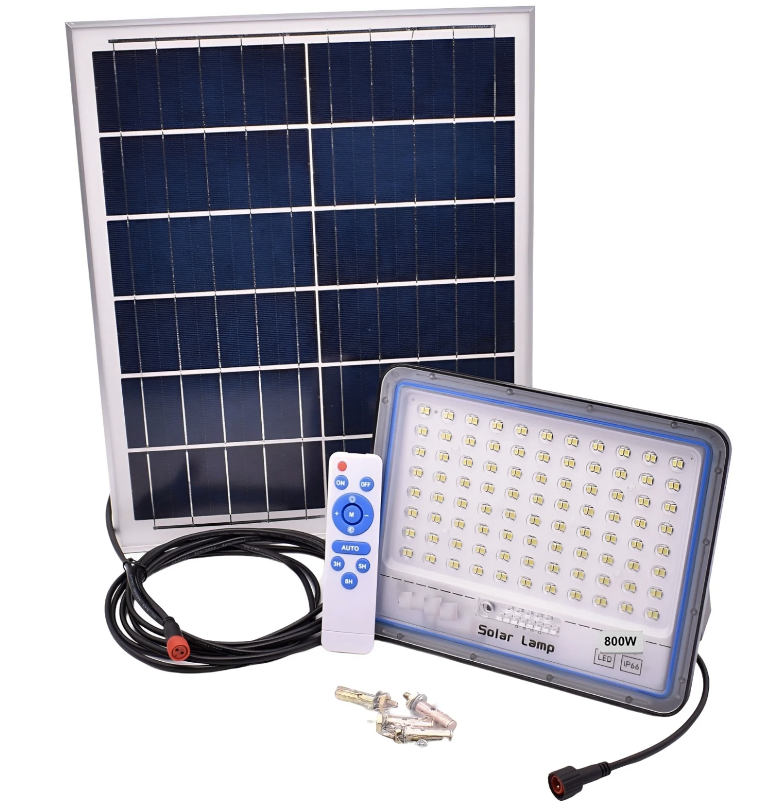 Proiector Solar LED putere 800W lumina alba cablu Lung 360 LED